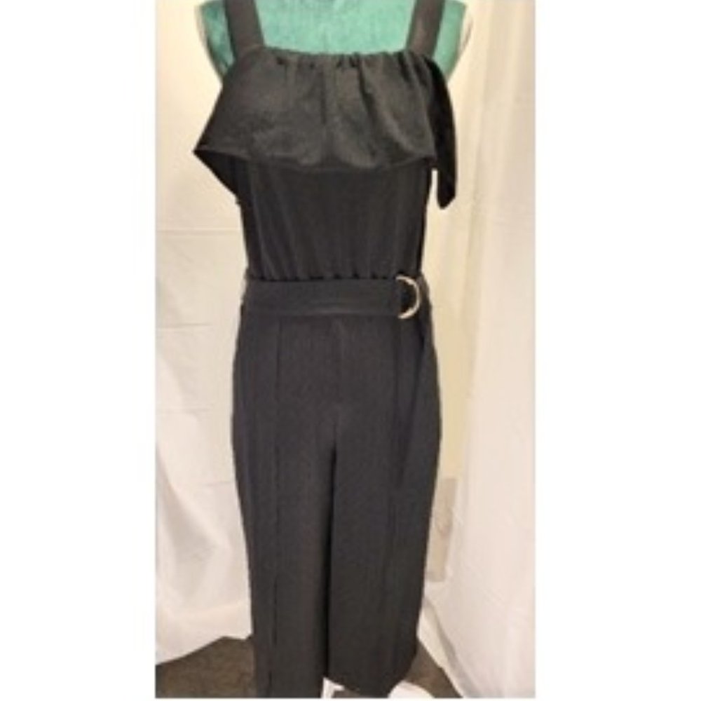 🌸🍰Apt. 9 Black Ruffle Jumper with Belt Women's NWT Small